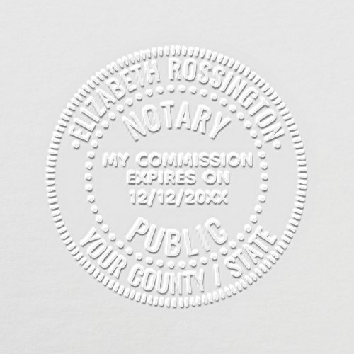 Notary Public #2 with Name, State, Comm # or Exp Embosser