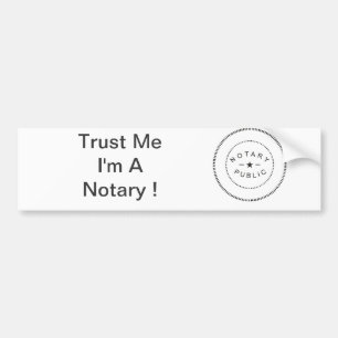 NOTARY PUBLIC ACCESSORIES BUMPER STICKER