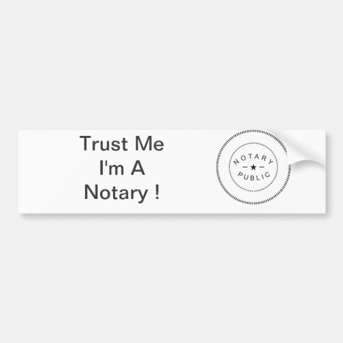 NOTARY PUBLIC ACCESSORIES BUMPER STICKER