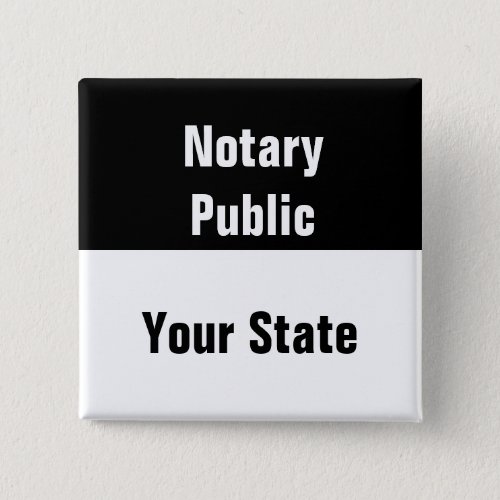 Notary Public and Your State Template Black White Button