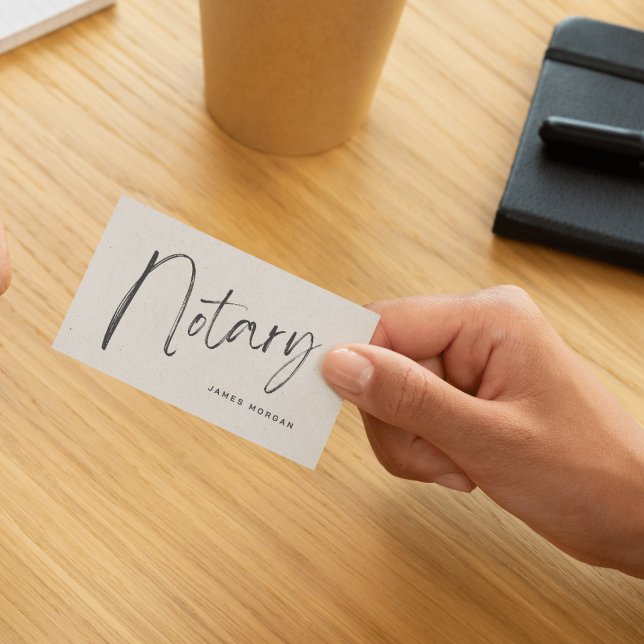 Notary Public Beige Rustic  Business Card (Creator Uploaded)