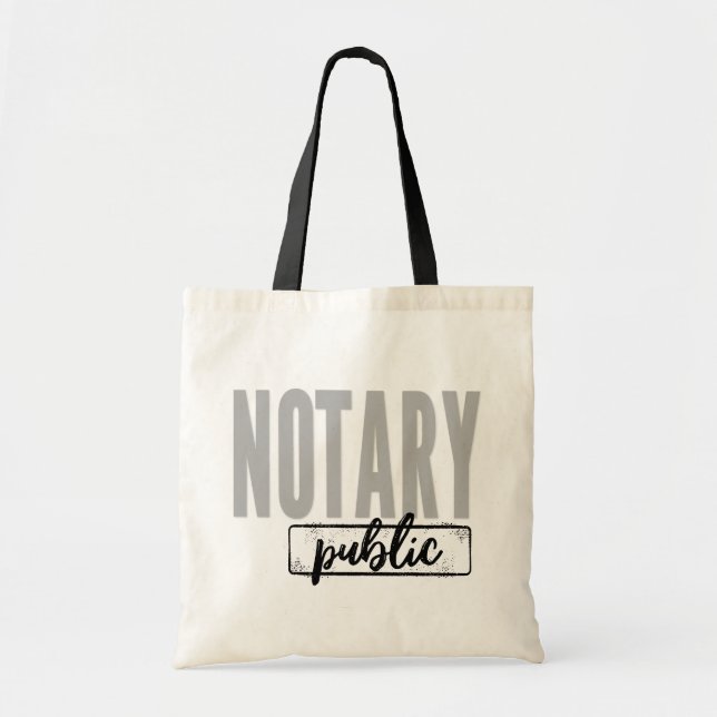 Notary Public Big Font Faded Black Tote Bag (Front)
