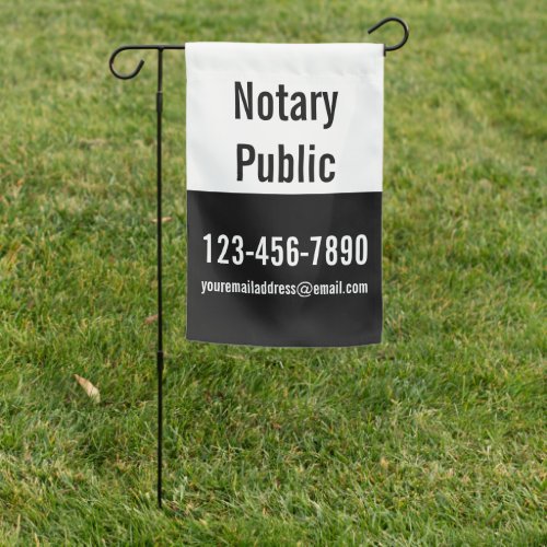Notary Public Black and White Business Template Garden Flag