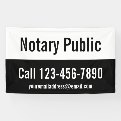 Notary Public Black and White Promotional Template Banner
