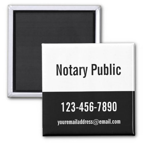 Notary Public Black and White Promotional Template Magnet