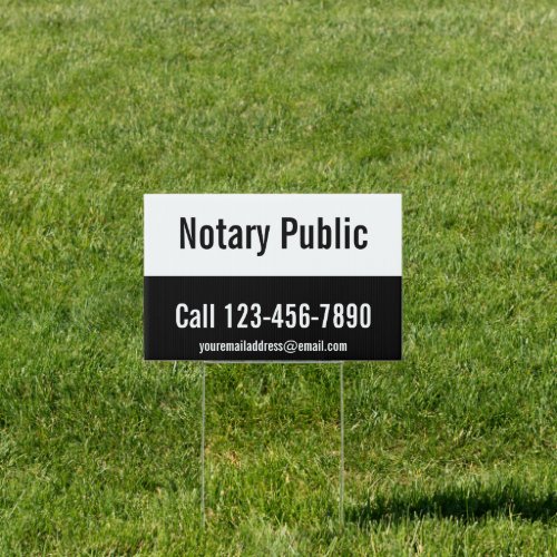 Notary Public Black and White Promotional Template Sign