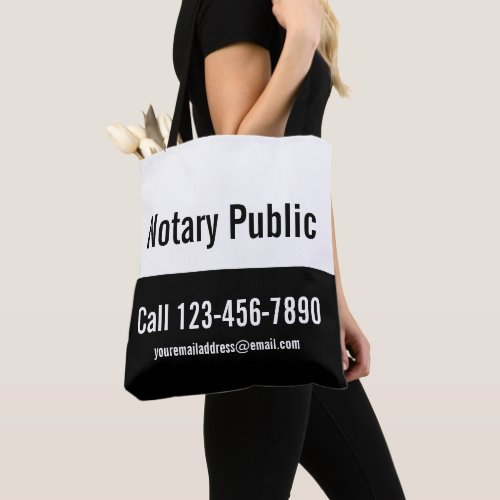 Notary Public Black and White Promotional Template Tote Bag