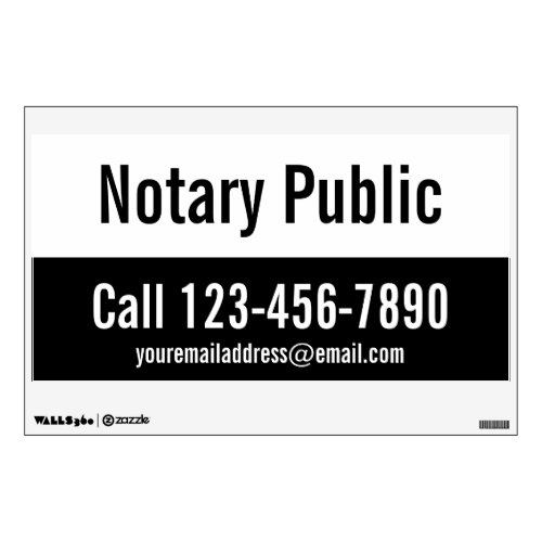 Notary Public Black and White Promotional Template Wall Decal