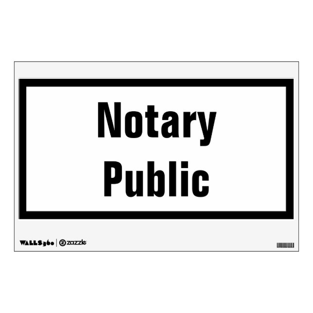 Notary Public Black and White Text Template Wall Decal (Front)