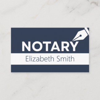 Notary Public Blue and White Simple Business Card
