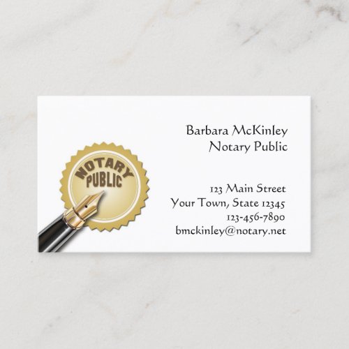 Notary Public Business Card Templates