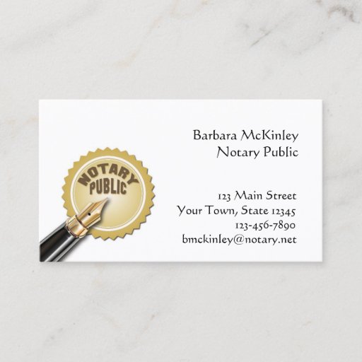 Customizable Notary Public Business Card Templates