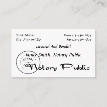 Notary Public Business Card by Business_Creations at Zazzle