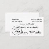 Notary Public Business Card (Front/Back)