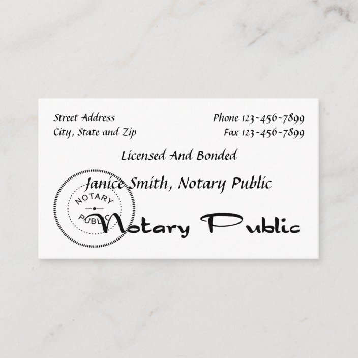 Notary Public Business Card | Zazzle.com