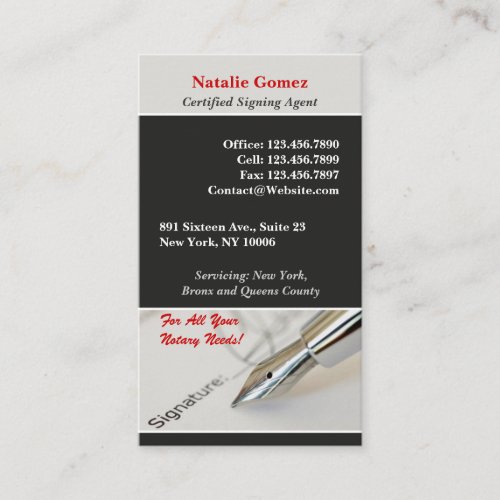 Notary Public Business Card