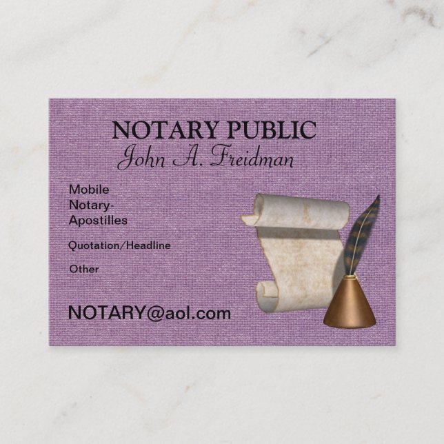 NOTARY PUBLIC Business Card (Front)