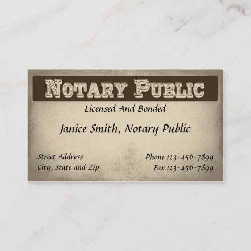 Notary Public Business Card