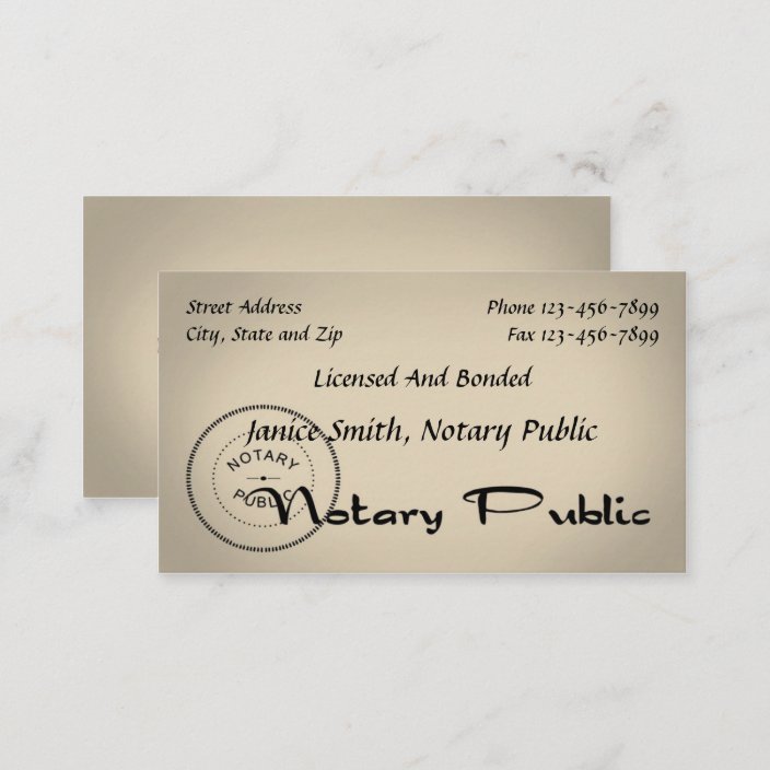 Notary Public Business Cards / Notary Marketing / Blank business card