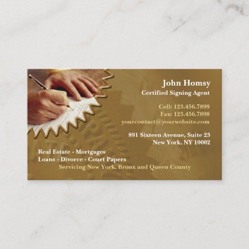 Customizable Notary Public Business Card