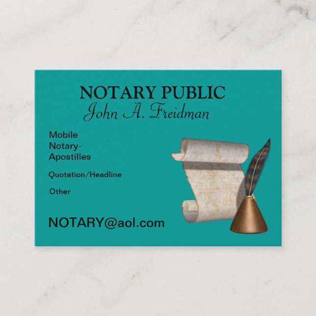 NOTARY PUBLIC Business Card (Front)