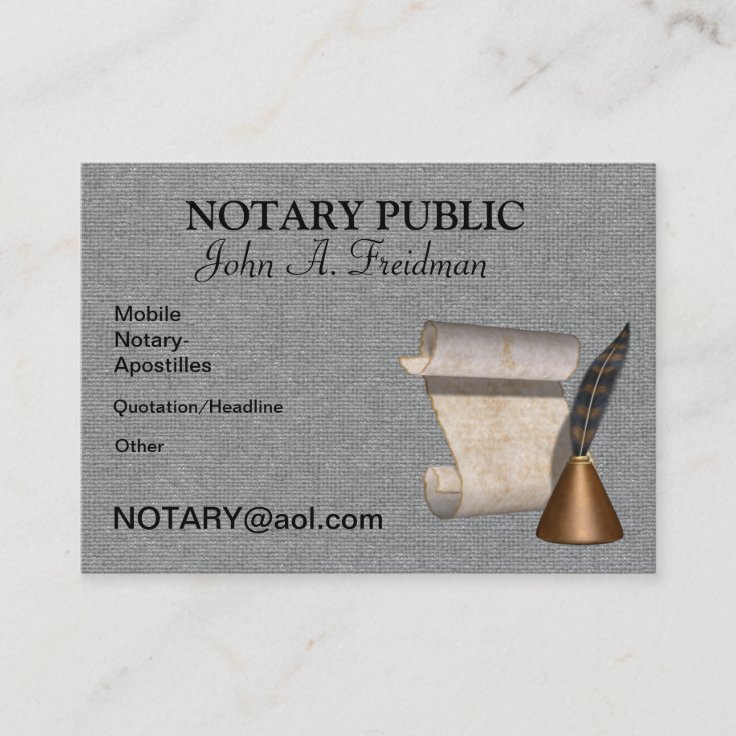 NOTARY PUBLIC Business Card Zazzle