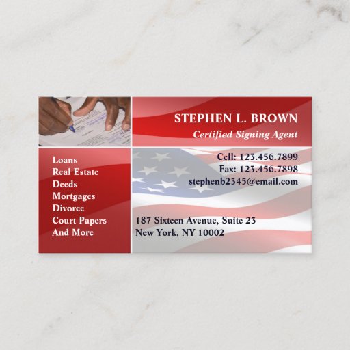 Customizable Notary Public Business Card