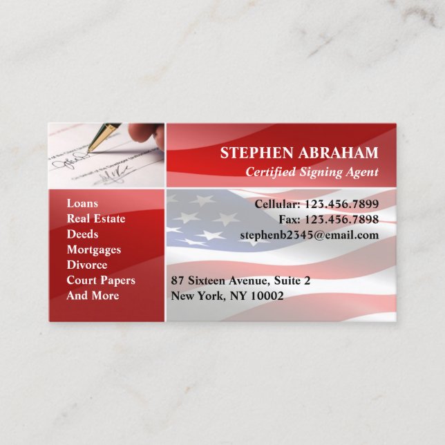 Notary Public Business Card Template (Front)