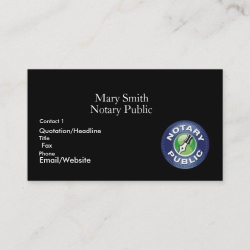 Notary Public Business Cards
