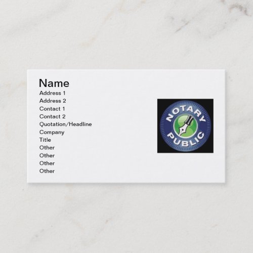 Notary Public Business Cards