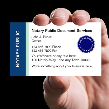 Notary Public Business Cards by Luckyturtle at Zazzle