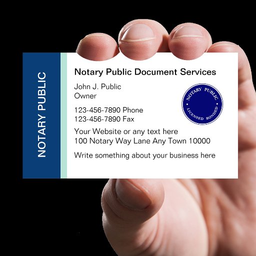 Customizable Notary Public Business Cards