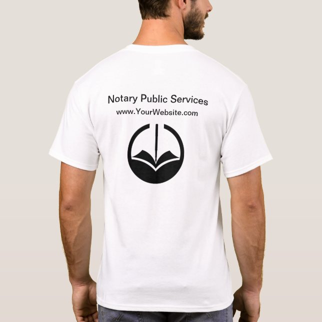 Notary Public Business Logo Work Shirts (Back)