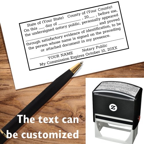 Notary Public Custom Acknowledgement Self_inking Stamp