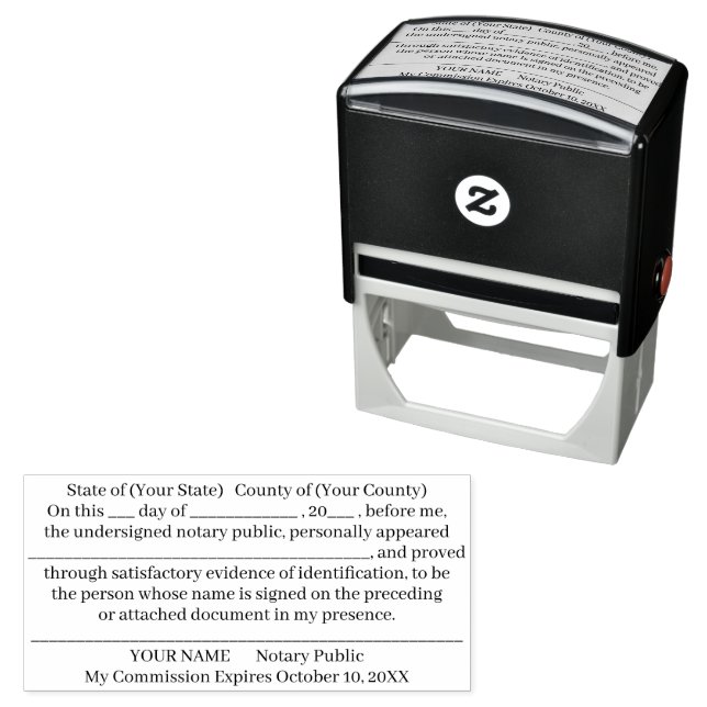 Notary Public Custom Acknowledgment  Self-inking Stamp (In Situ)
