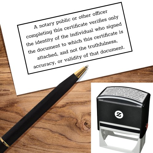 Notary Public Custom Text Information Disclaimer Self_inking Stamp