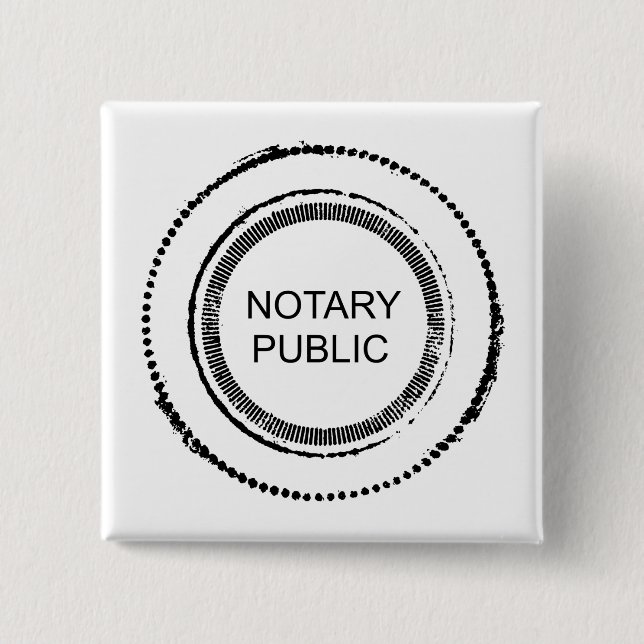 Notary Public Distressed Round Seal Button (Front)