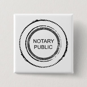 Notary Public Distressed Round Seal Button