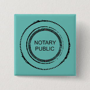 Notary Public Distressed Round Seal Button