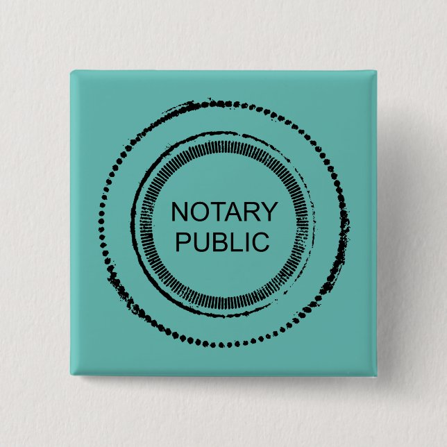 Notary Public Distressed Round Seal Button (Front)