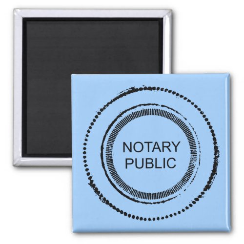 Notary Public Distressed Seal Square Magnet