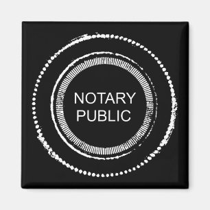 Notary Public Distressed Round Seal Magnet