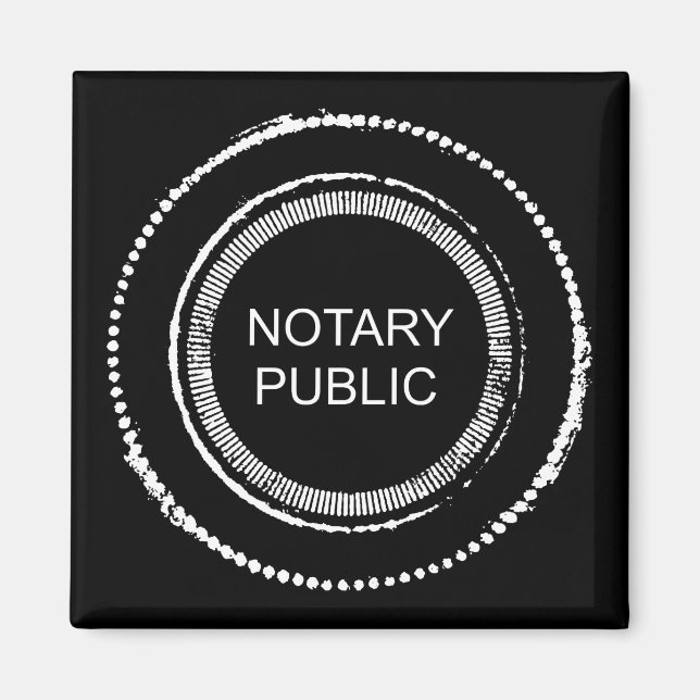 Notary Public Distressed Round Seal Magnet (Front)