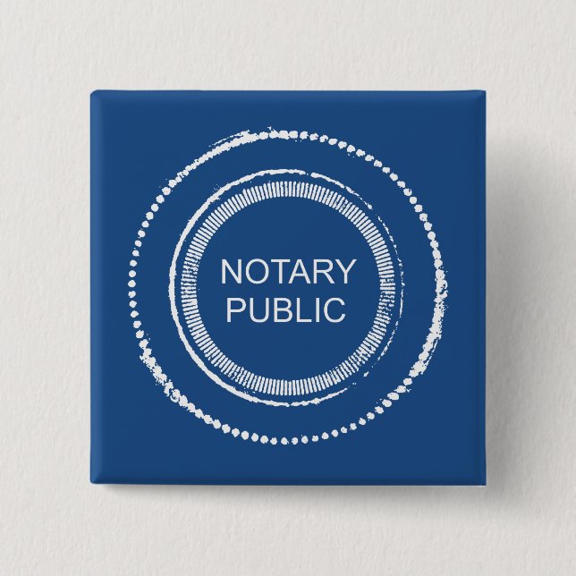 Notary Public Distressed Round Seal Pinback Button (Front)