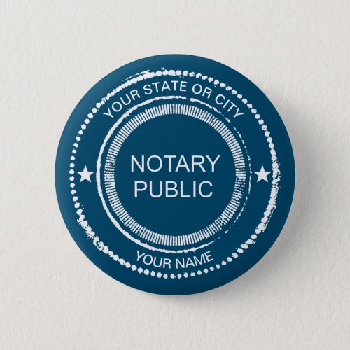 Notary Public Distressed Seal City Name Customized Button