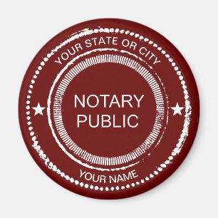 Notary Public Distressed Seal City Name Customized Magnet