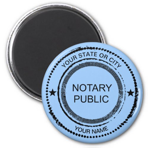 Notary Public Distressed Seal City Name Customized Magnet