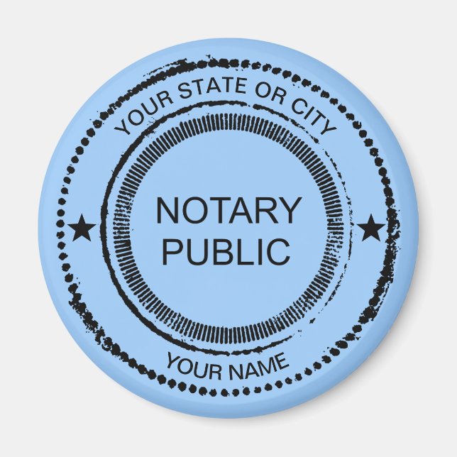 Notary Public Distressed Seal City Name Customized Magnet (Front)