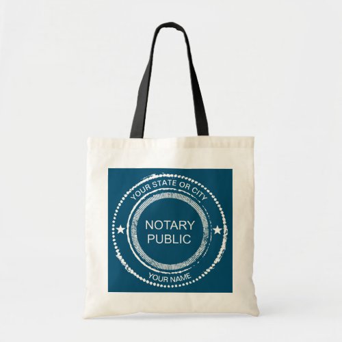 Notary Public Distressed Seal Customized Tote Bag