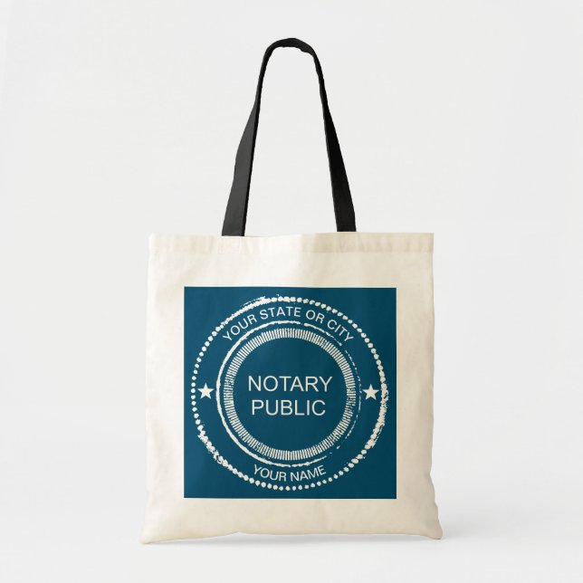 Notary Public Distressed Seal Customized Tote Bag (Front)